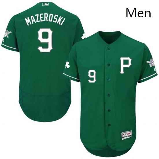 Mens Majestic Pittsburgh Pirates 9 Bill Mazeroski Green Celtic Flexbase Authentic Collection MLB Jersey